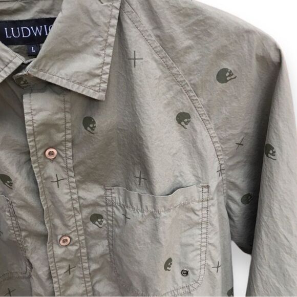 Ludwig Van Skull+ Beethoven Button Up Long Sleeve Shirt - Picture 8 of 15